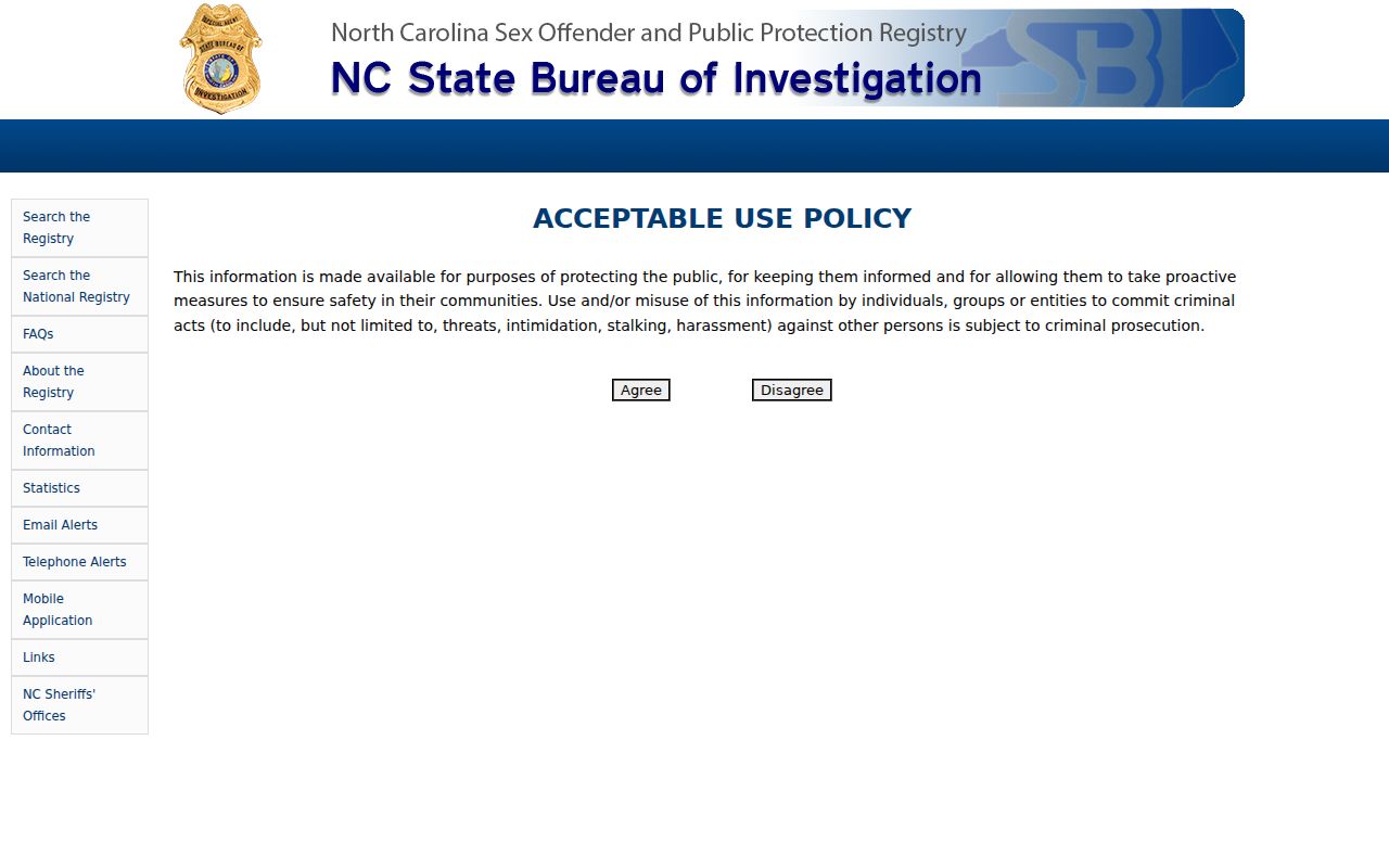 Asheville public records search options in the North Carolina offender registry